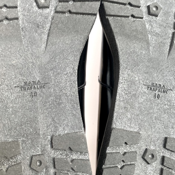 Zara Trafaluc black lug sole pointy flats, size 40 (size 9) - Picture 4 of 5